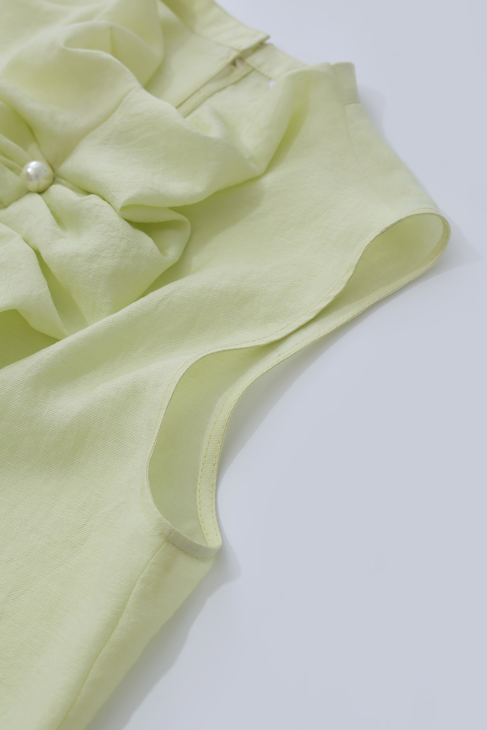 Beaded Pleated Chiffon Top