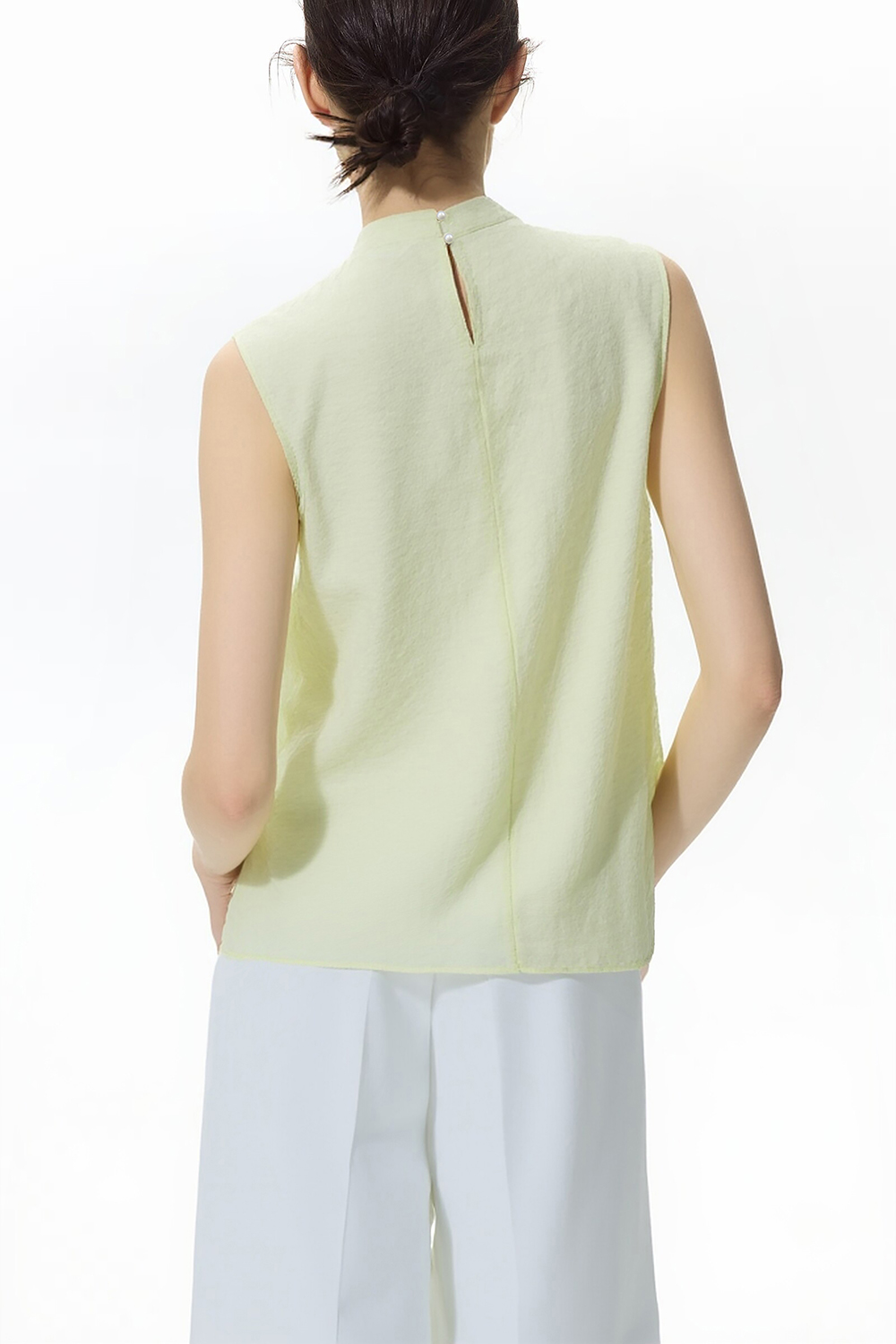 Beaded Pleated Chiffon Top
