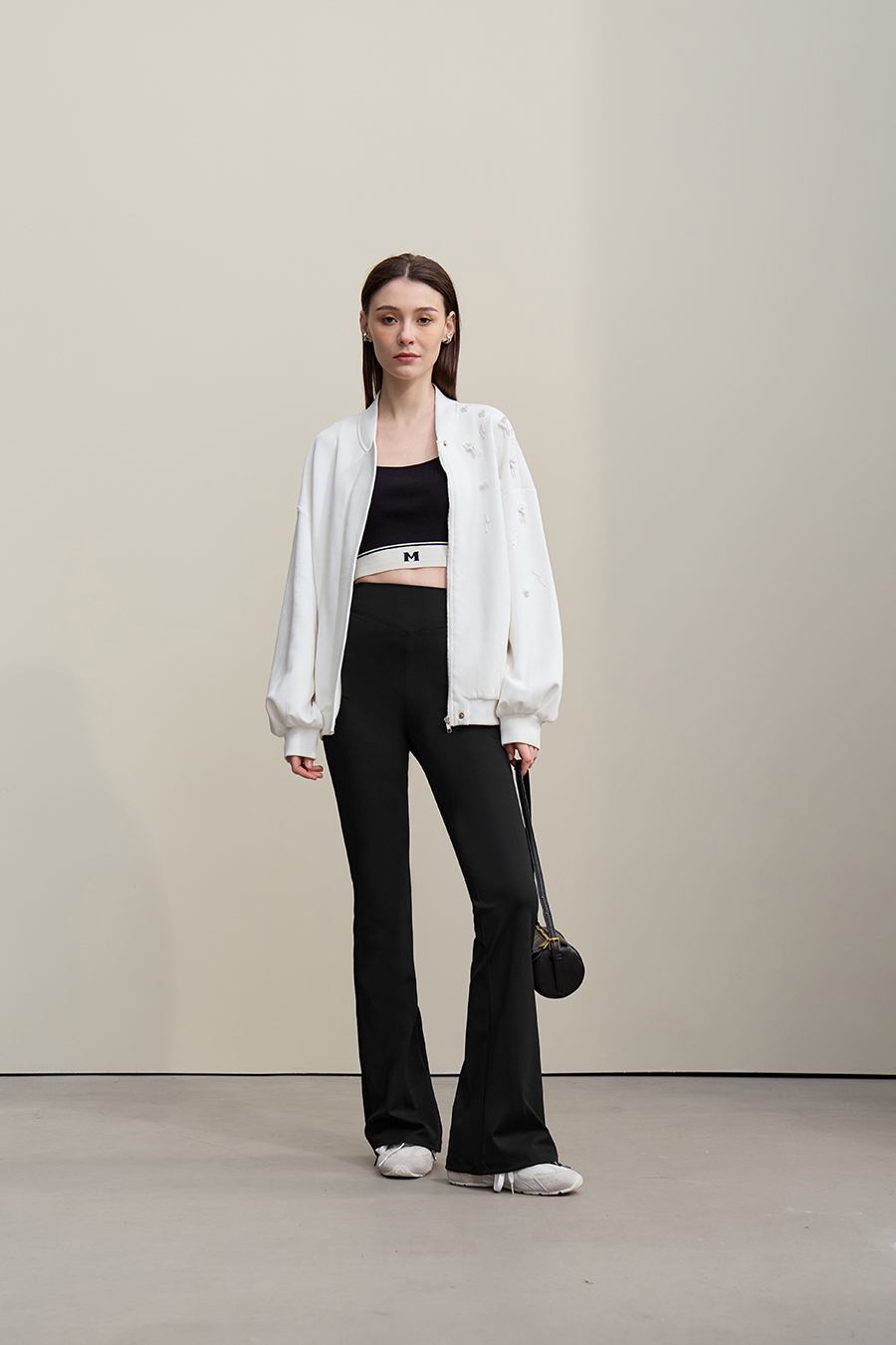 Sharkskin casual long pants|AMII