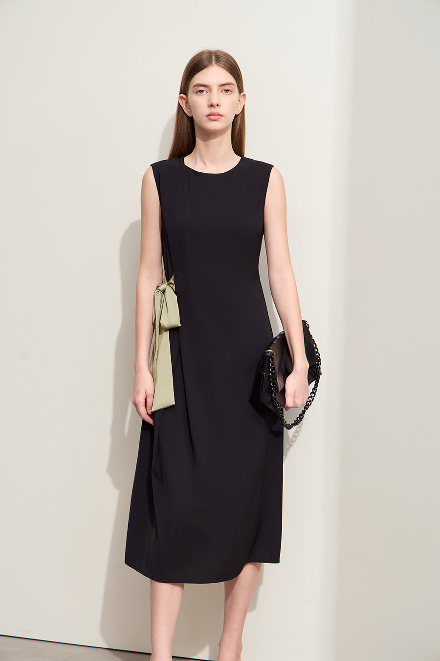 Contrast Tie Dress