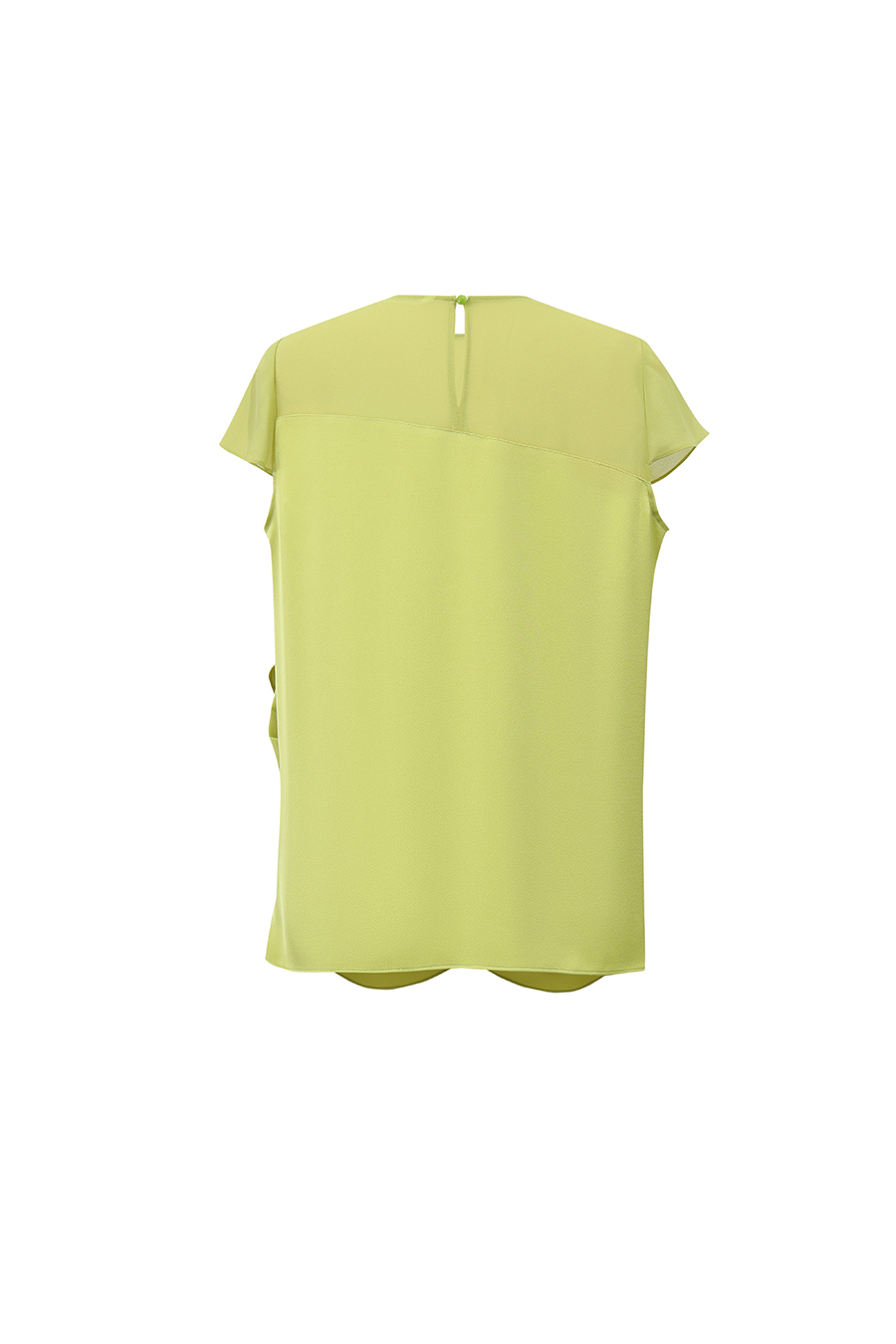 Satin Contrast Fabric Chiffon Blouse|AMII