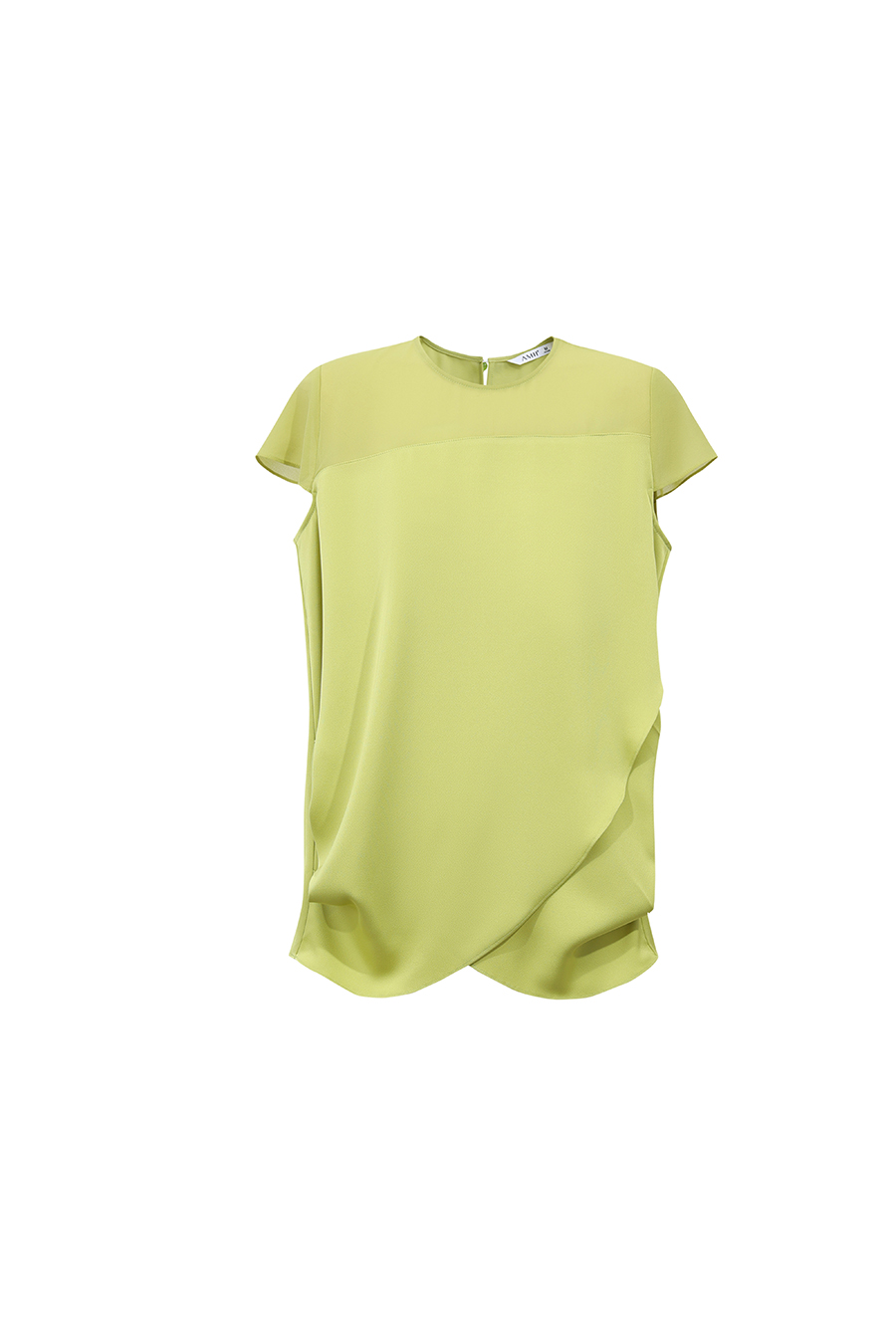 Satin Contrast Fabric Chiffon Blouse|AMII
