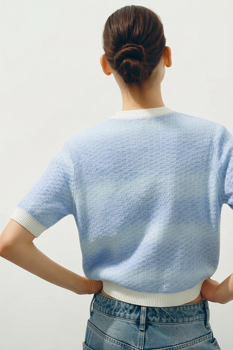 Tweed Space Dyed Knit Cardigan|AMII