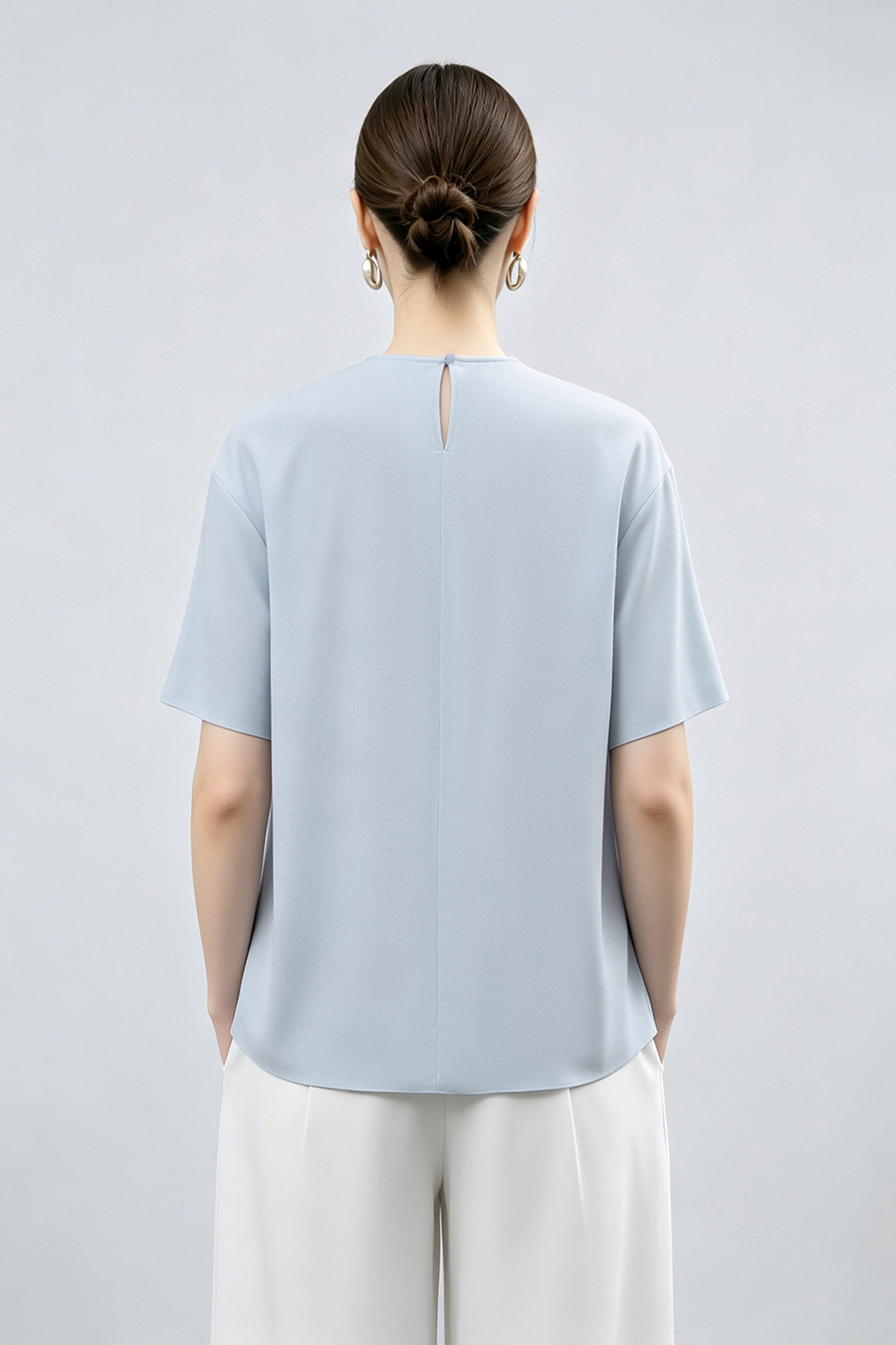 Beaded Tie Chiffon Blouse|AMII