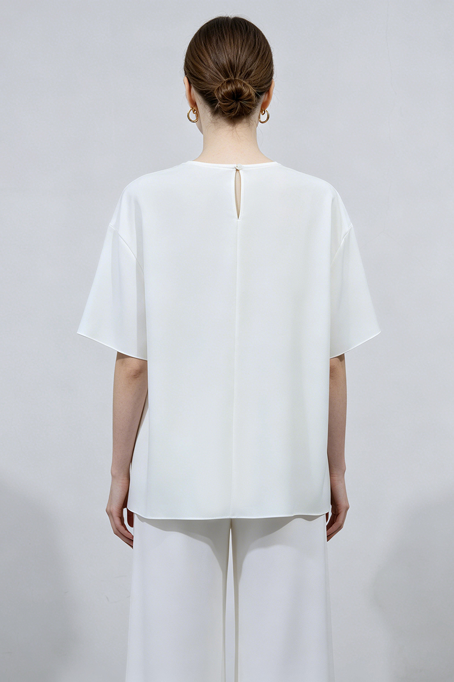 Beaded Tie Chiffon Blouse|AMII