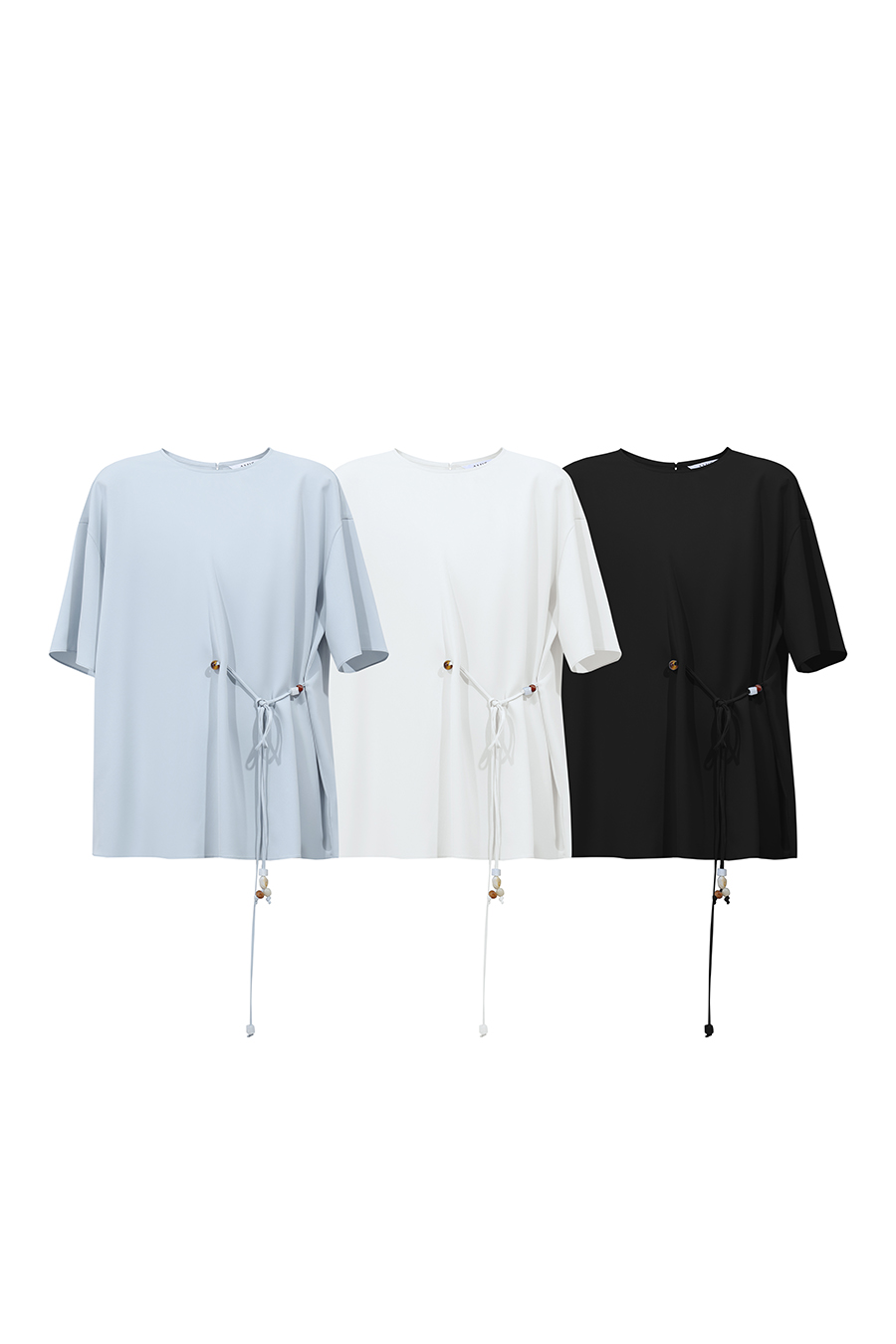 Beaded Tie Chiffon Blouse|AMII