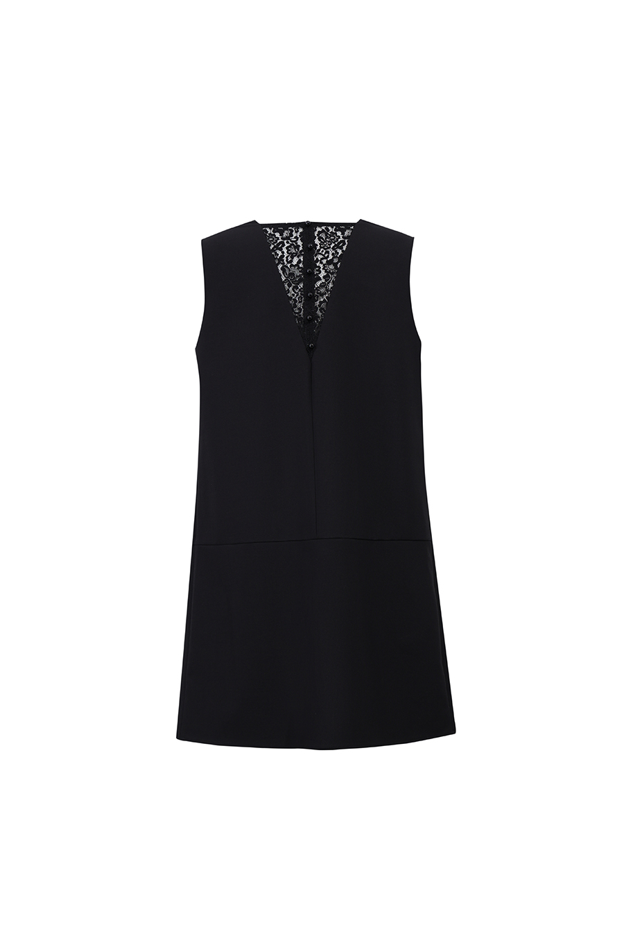 Lace Spliced Sleeveless Dress|AMII