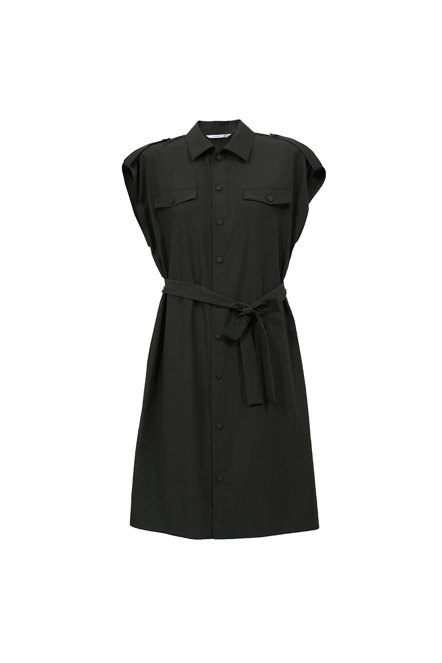 Belted Lapel Dress|AMII
