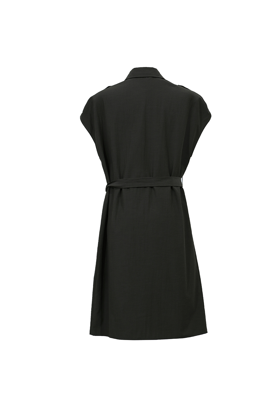 Belted Lapel Dress|AMII