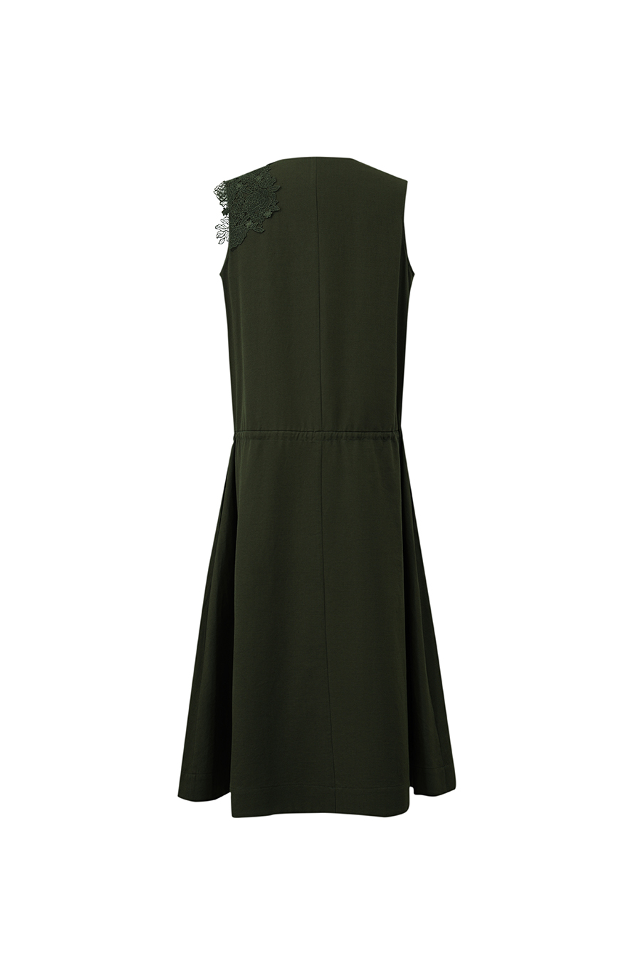 Lace Spliced V-neck Dress|AMII