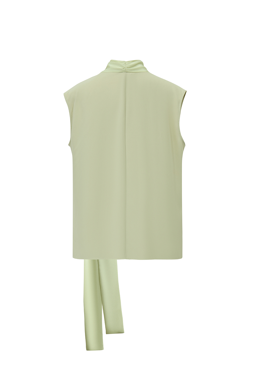 Satin Spliced Tie Detail Chiffon Blouse|AMII