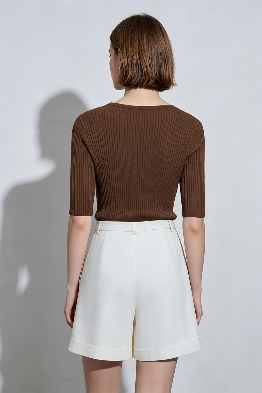 Organza Spliced Knit Sweater|AMII