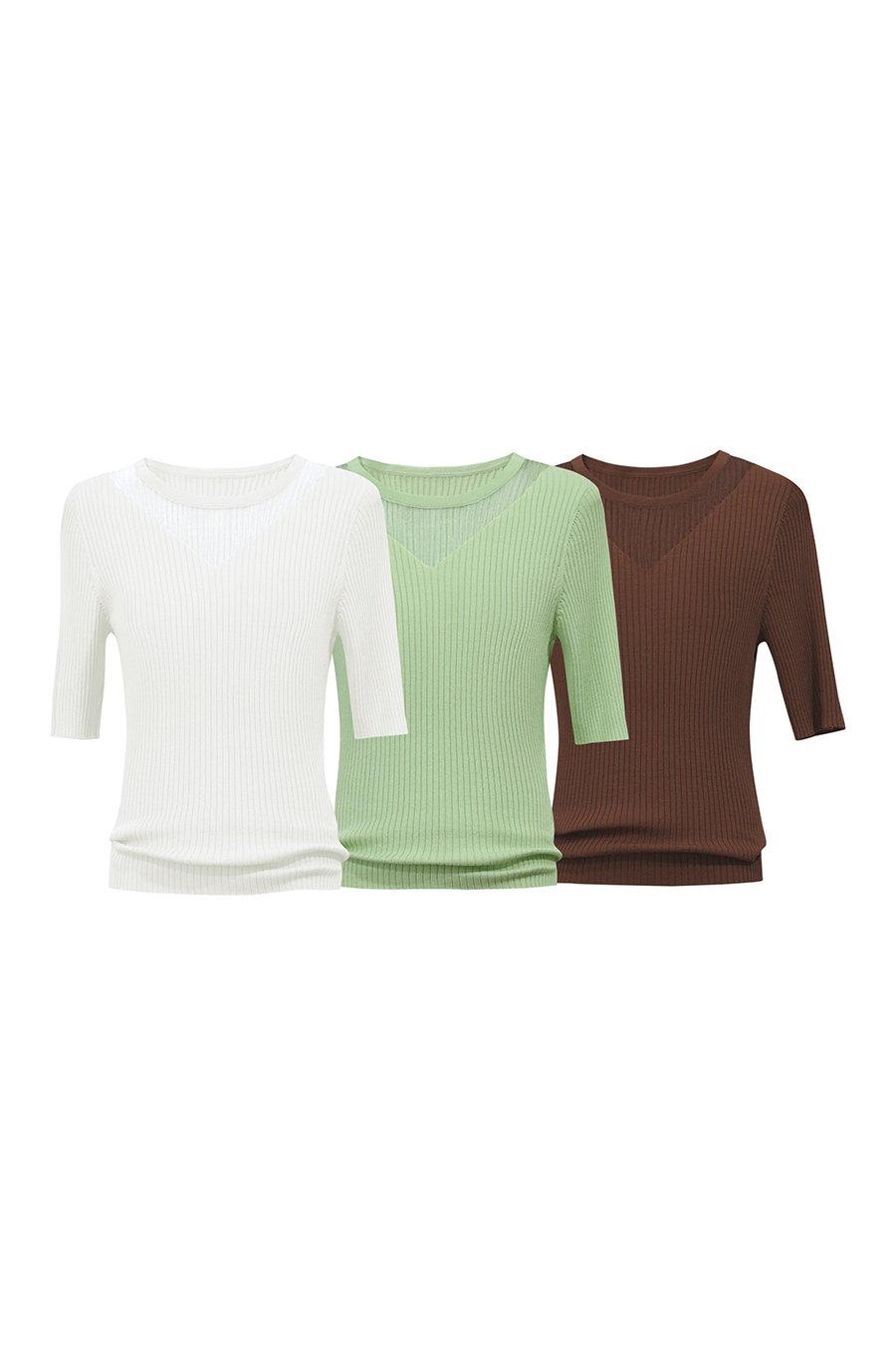 Organza Spliced Knit Sweater|AMII