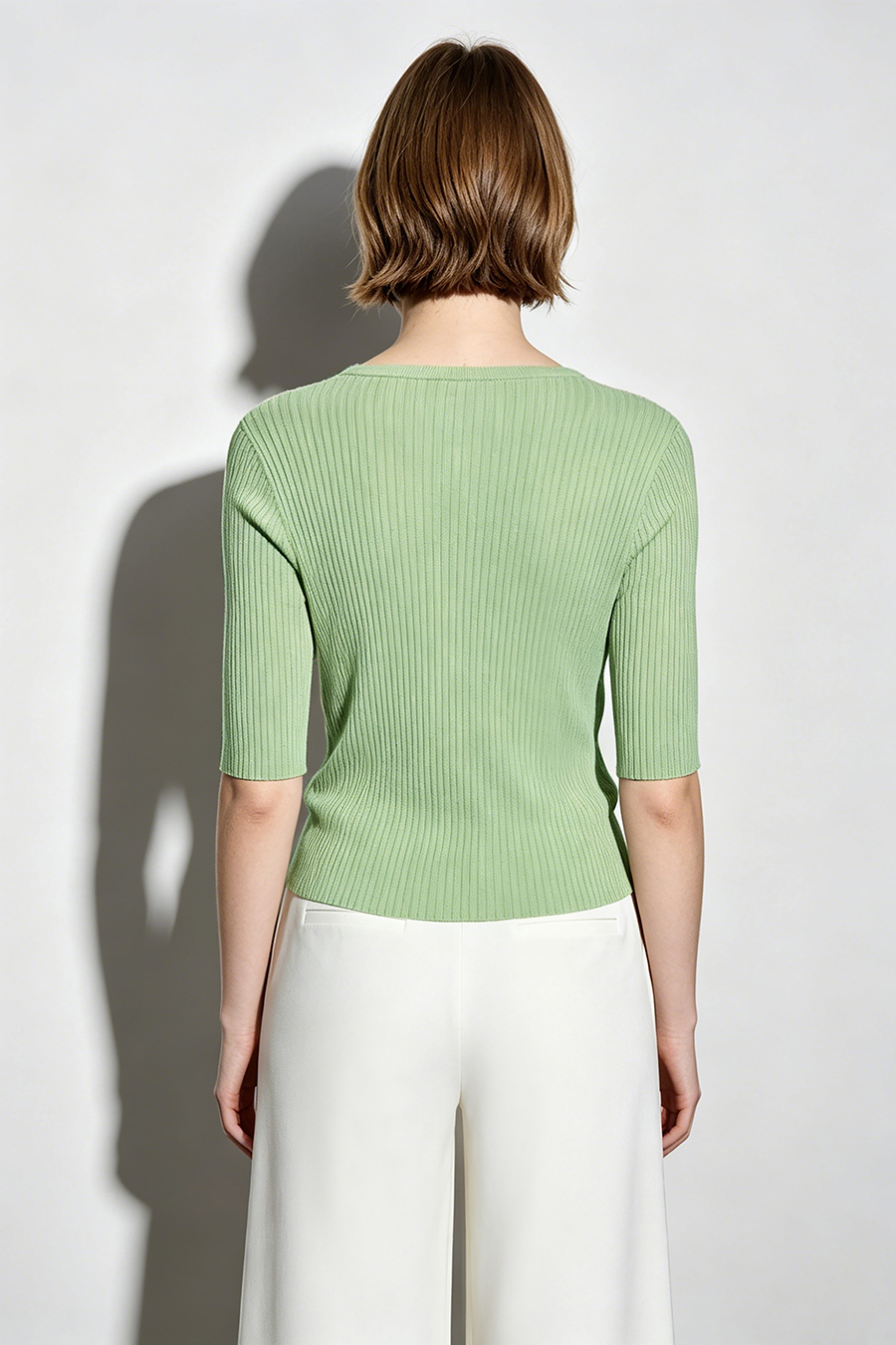 Organza Spliced Knit Sweater|AMII