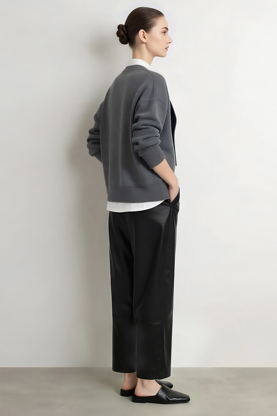 Eco-Friendly PU Casual Pants | AMII