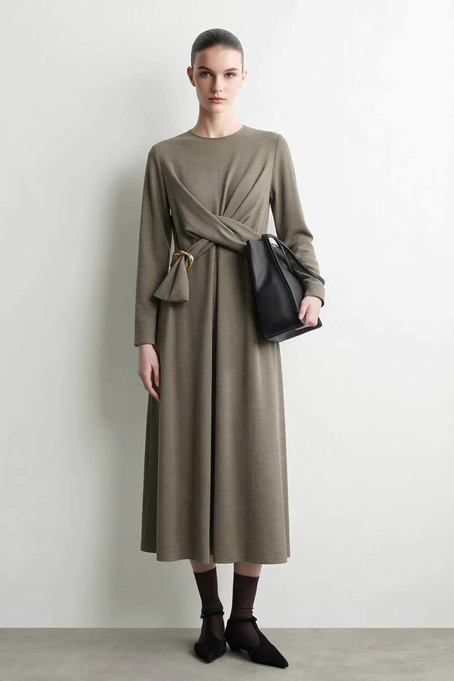 Commuter Satin Dress|AMII
