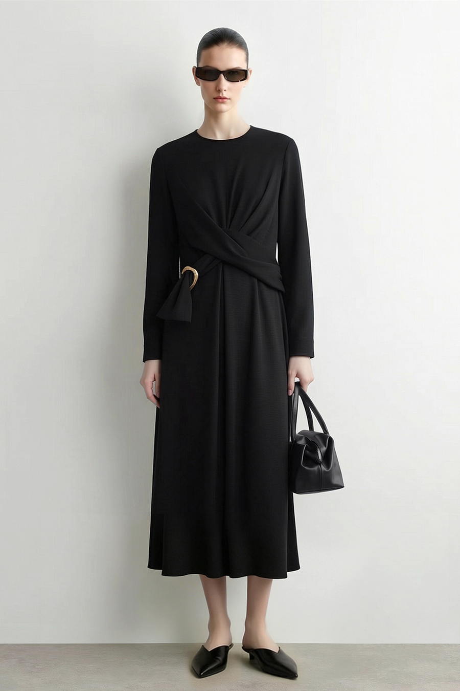 Commuter Satin Dress|AMII