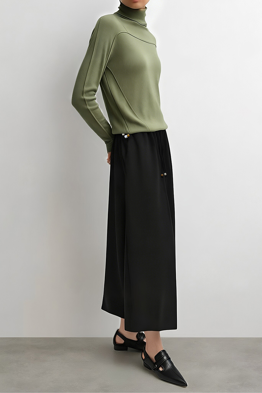 Beaded Drawstring Waist Skirt|AMII