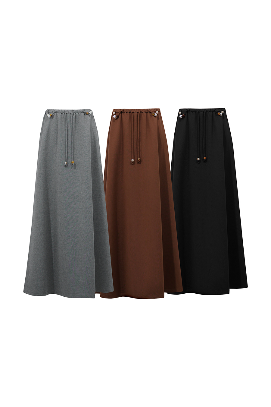 Beaded Drawstring Waist Skirt|AMII