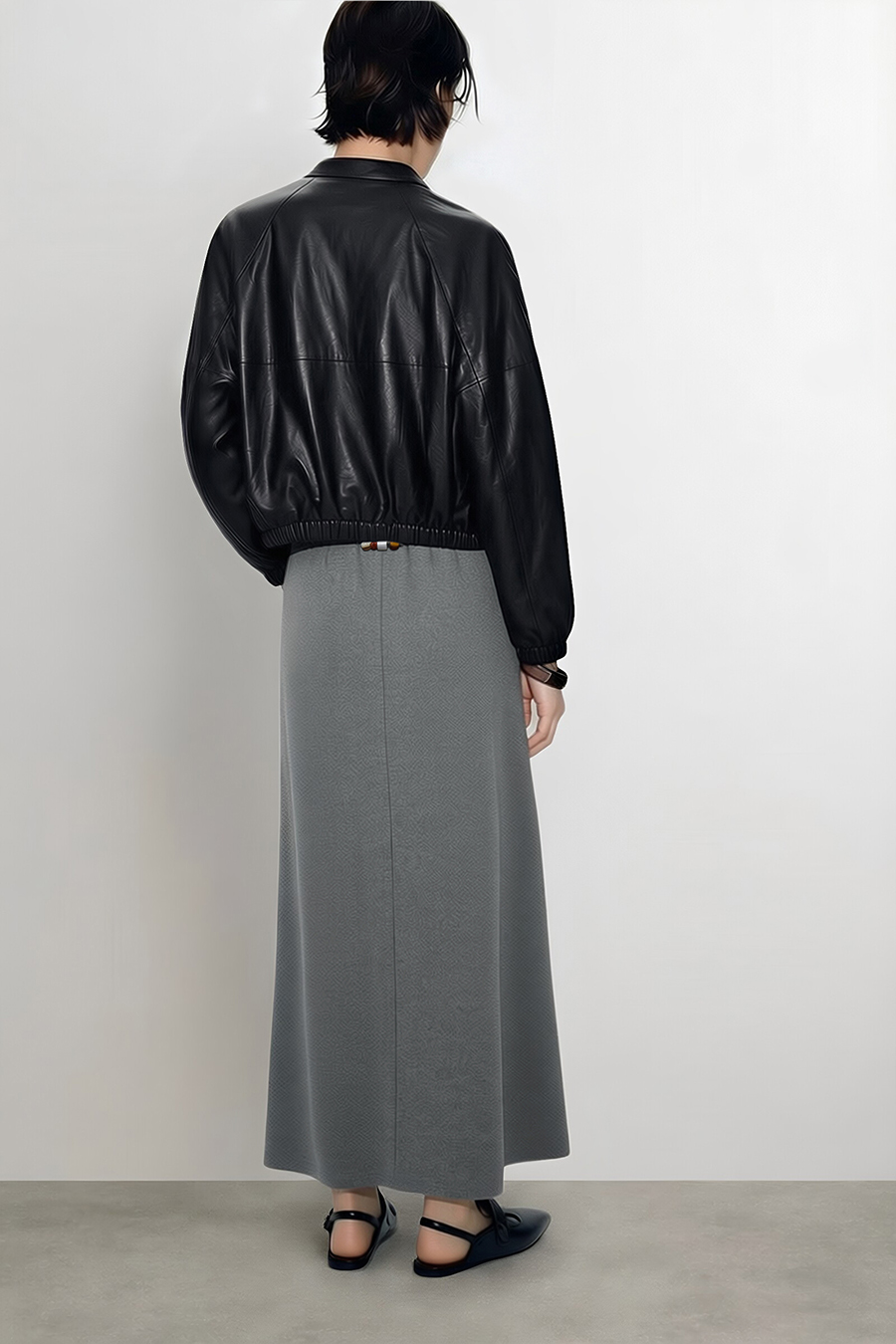 Beaded Drawstring Waist Skirt|AMII