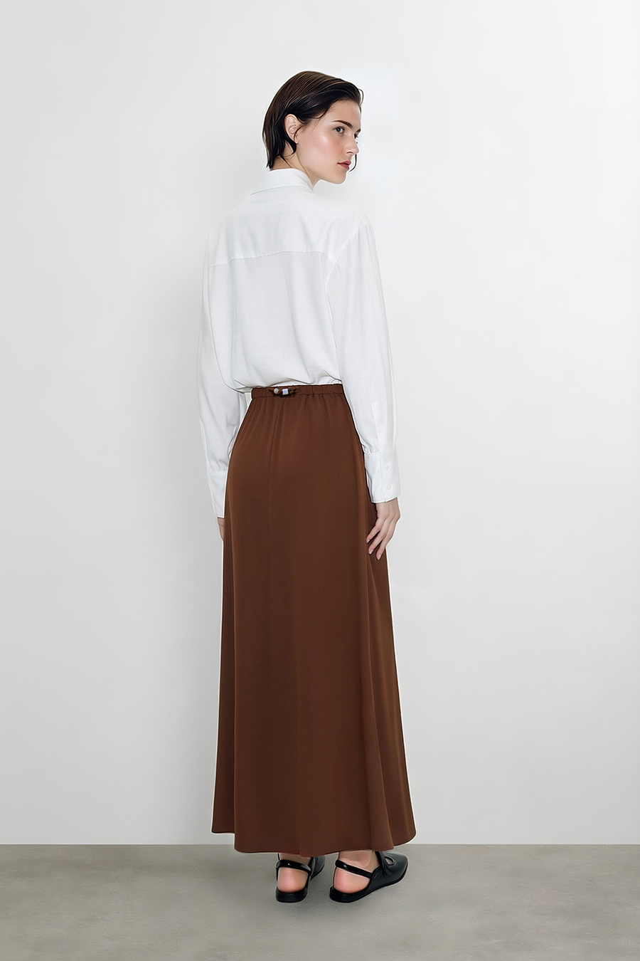 Beaded Drawstring Waist Skirt|AMII