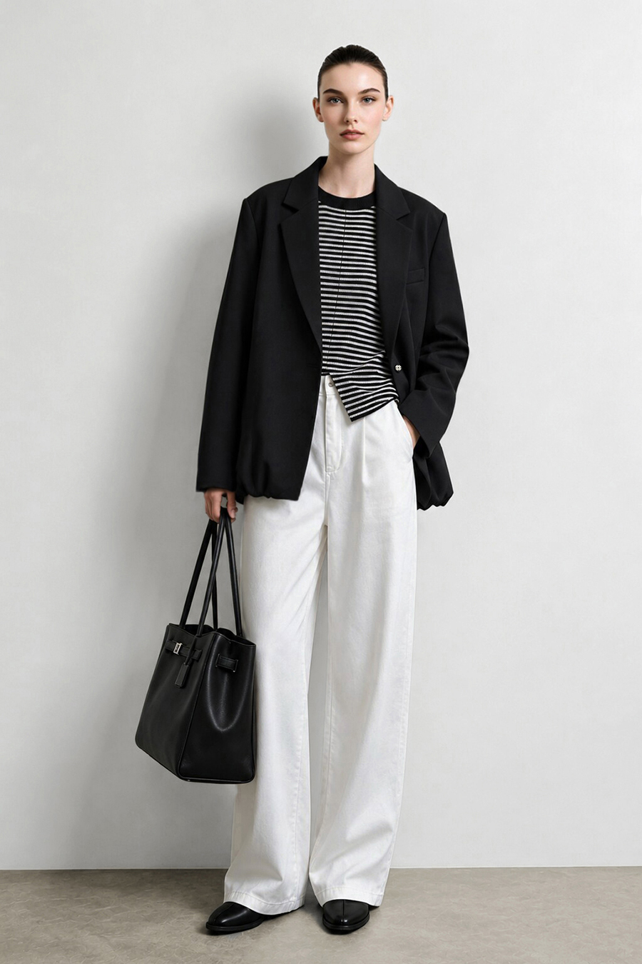 Notched Lapel Bloom Hem Blazer | AMII