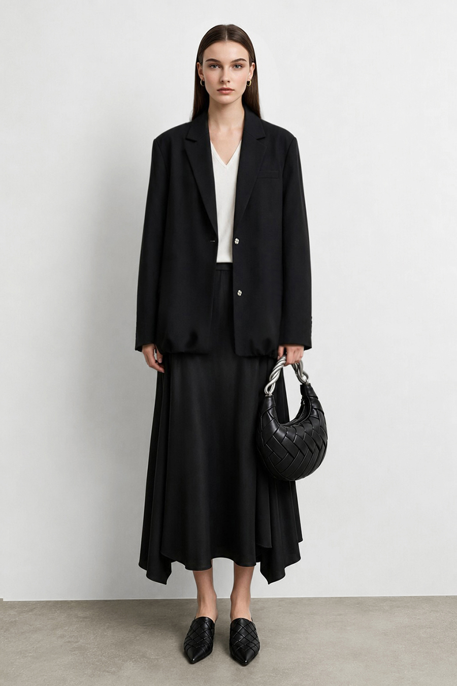 Notched Lapel Bloom Hem Blazer | AMII