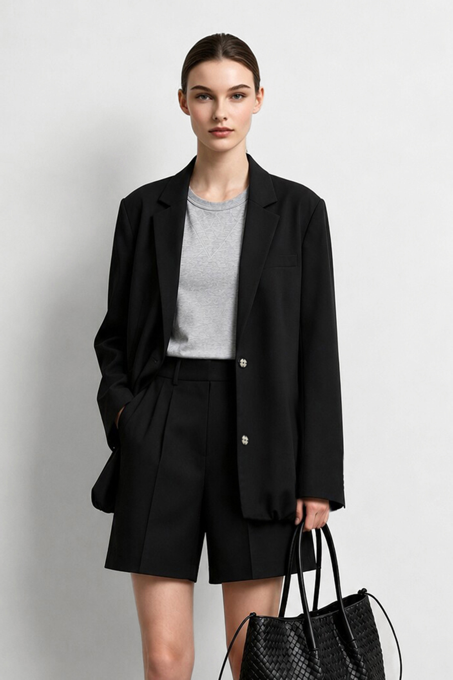 Notched Lapel Bloom Hem Blazer | AMII