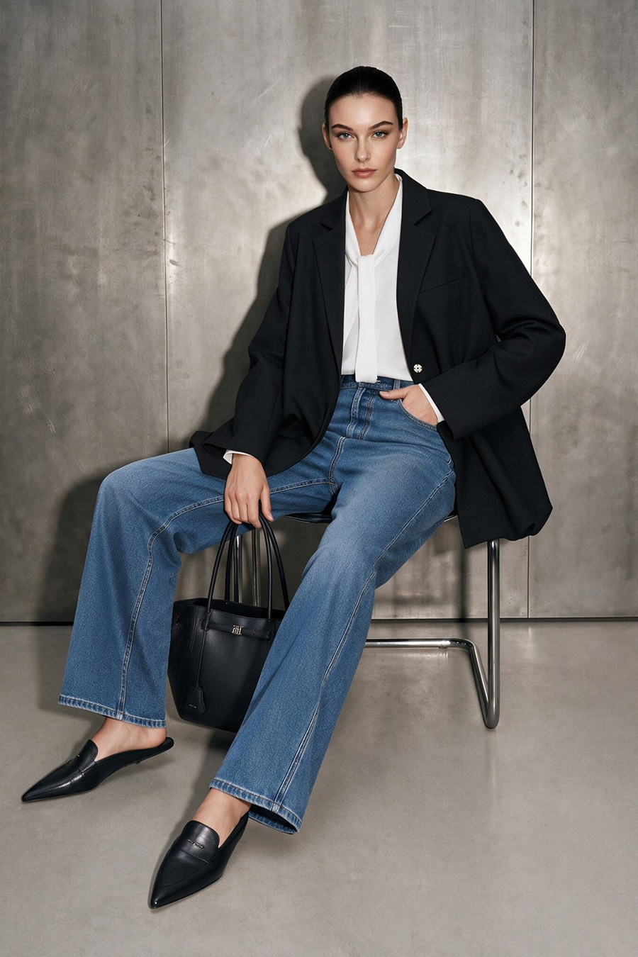 Notched Lapel Bloom Hem Blazer | AMII