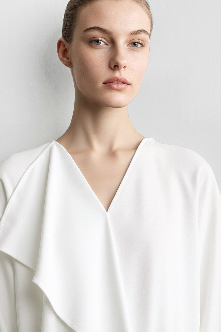 Cowl Neck Long Sleeve Chiffon Blouse | AMII
