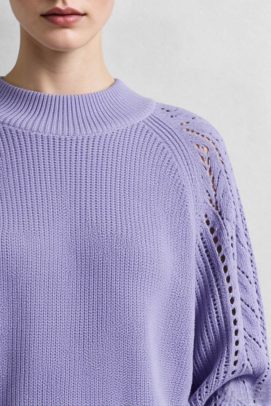 Openwork Raglan Sleeve Sweater | AMII