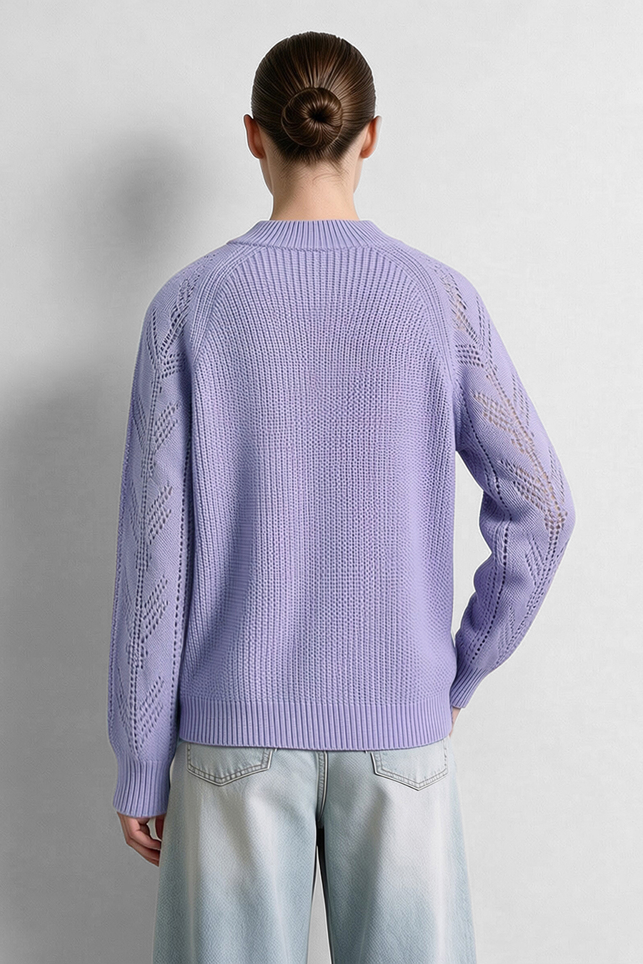 Openwork Raglan Sleeve Sweater | AMII