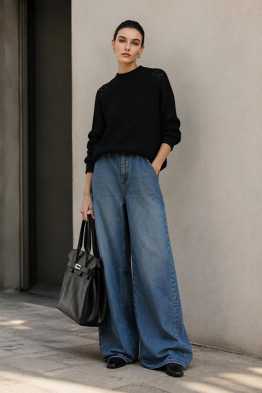 Openwork Raglan Sleeve Sweater | AMII