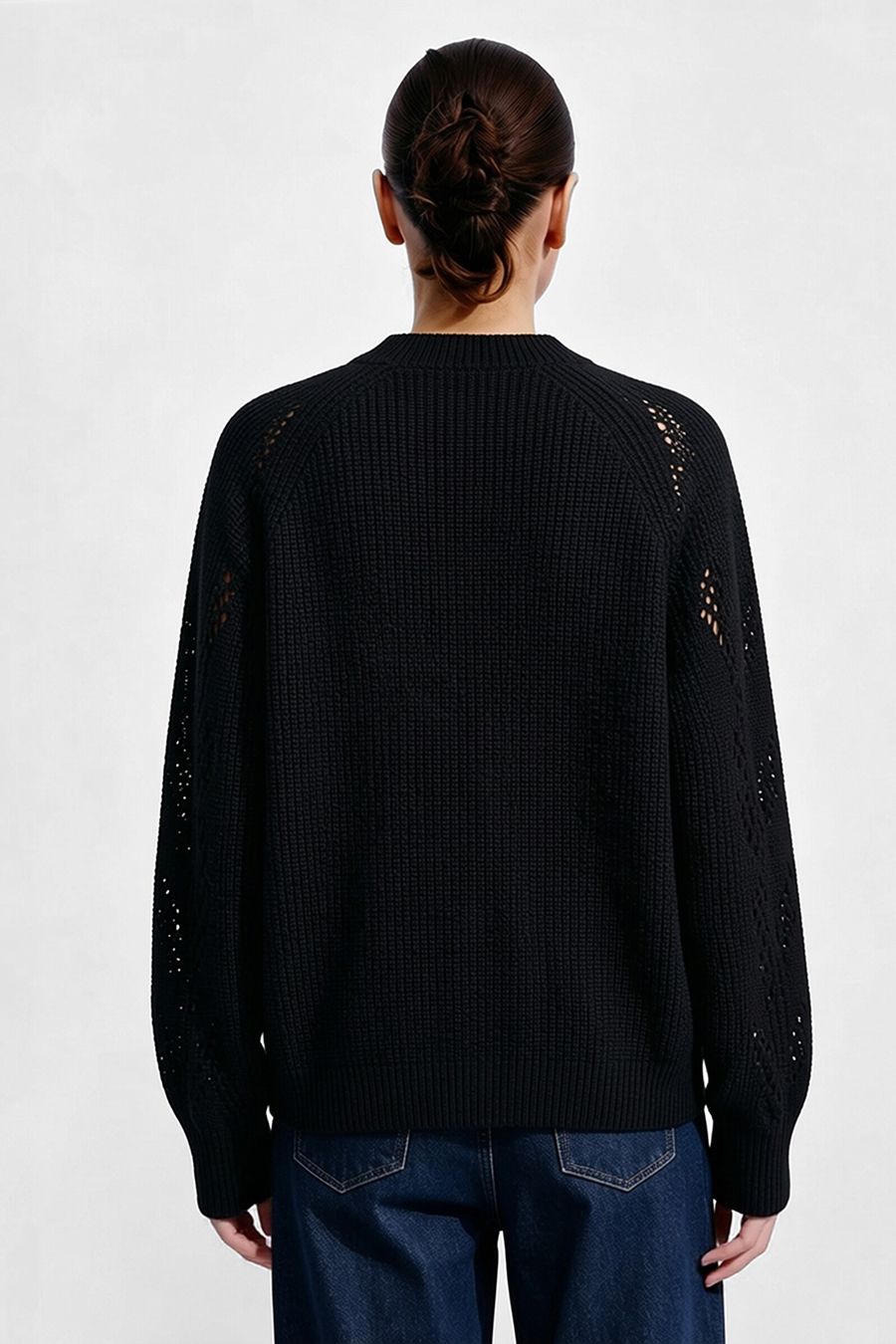 Openwork Raglan Sleeve Sweater | AMII
