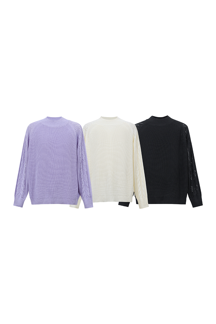 Openwork Raglan Sleeve Sweater | AMII