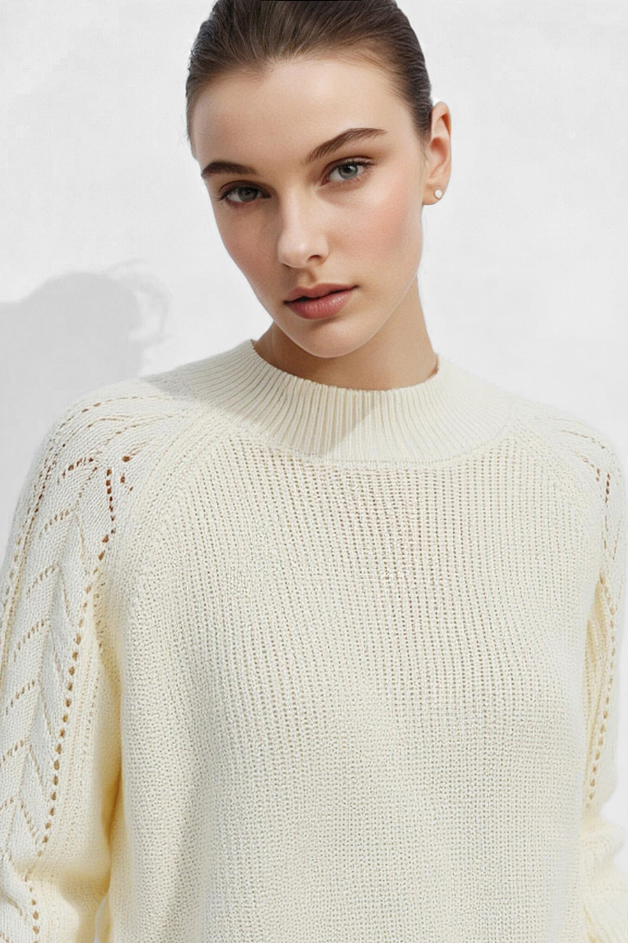 Openwork Raglan Sleeve Sweater | AMII