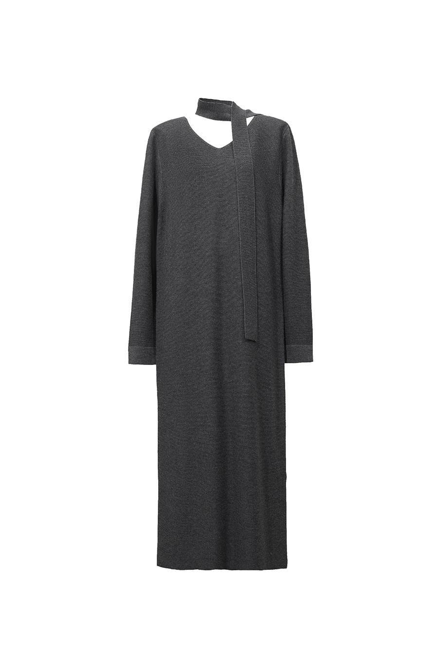 V-Neck Belted Dress|AMII