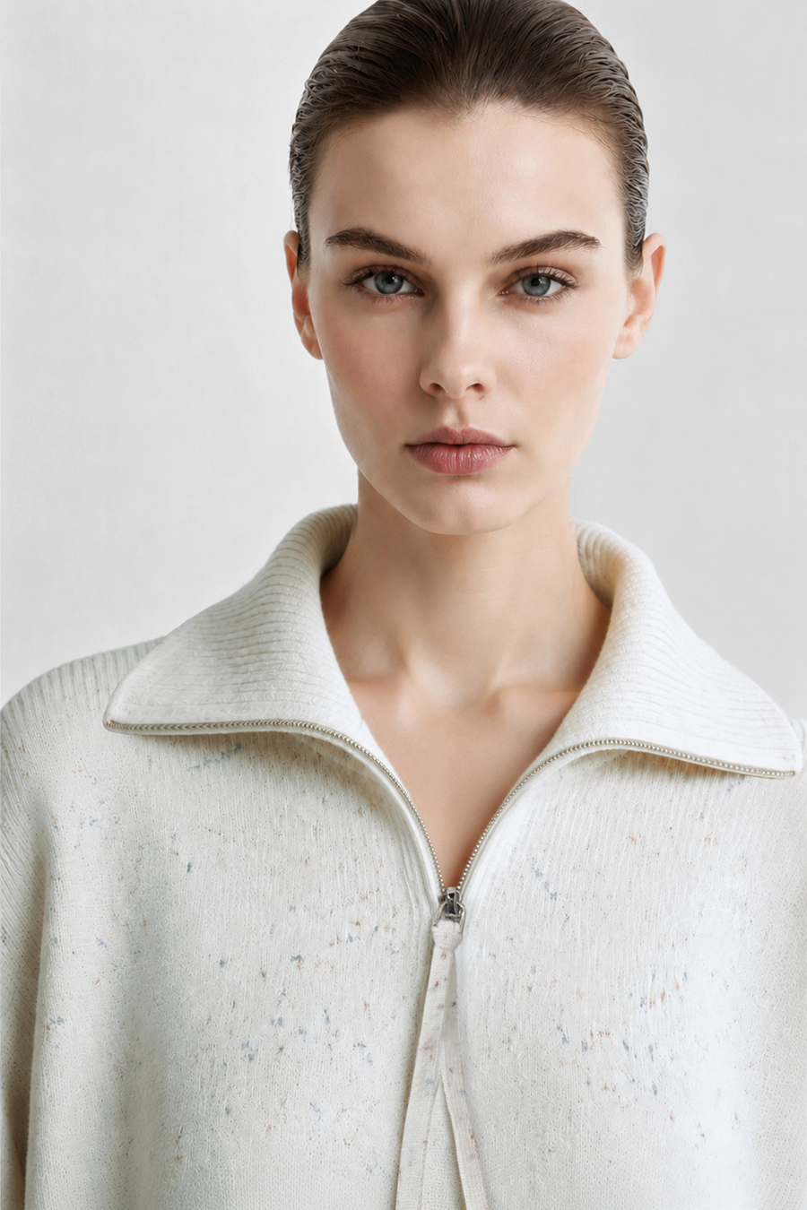 Speckled Yarn Turtleneck Sweater|AMII