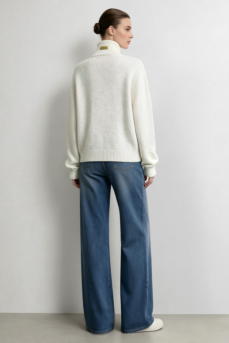 Speckled Yarn Turtleneck Sweater|AMII