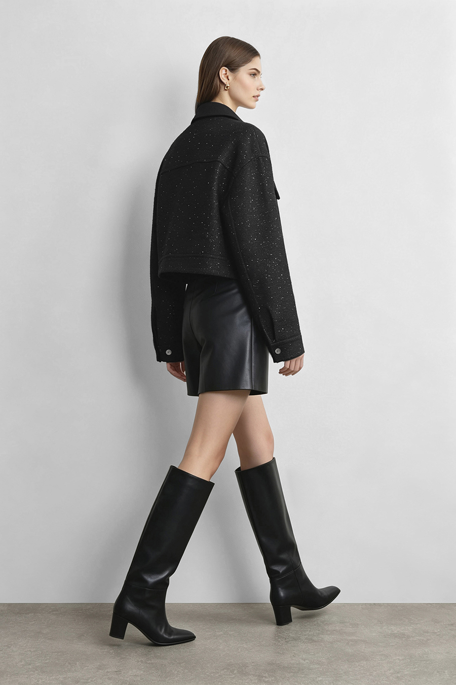 Wool Sequin Chanel-Style Jacket|AMII