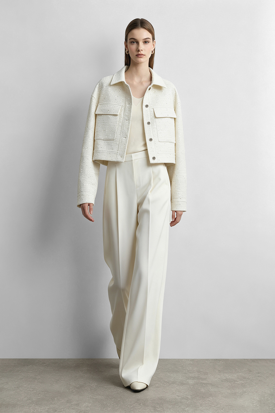 Wool Sequin Chanel-Style Jacket|AMII