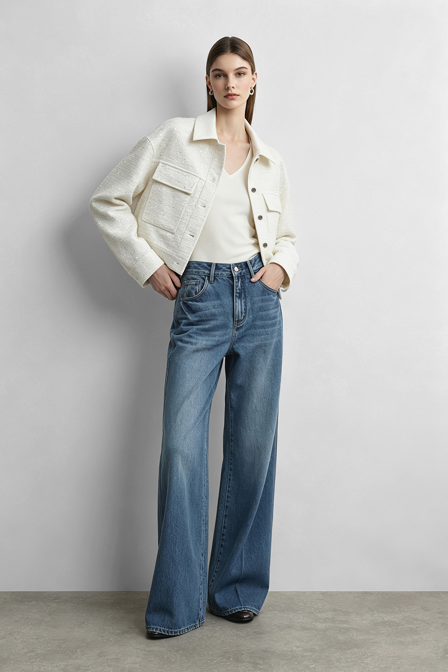 Wool Sequin Chanel-Style Jacket|AMII