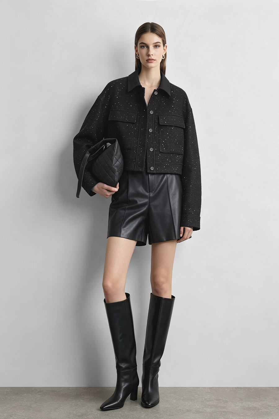 Wool Sequin Chanel-Style Jacket|AMII