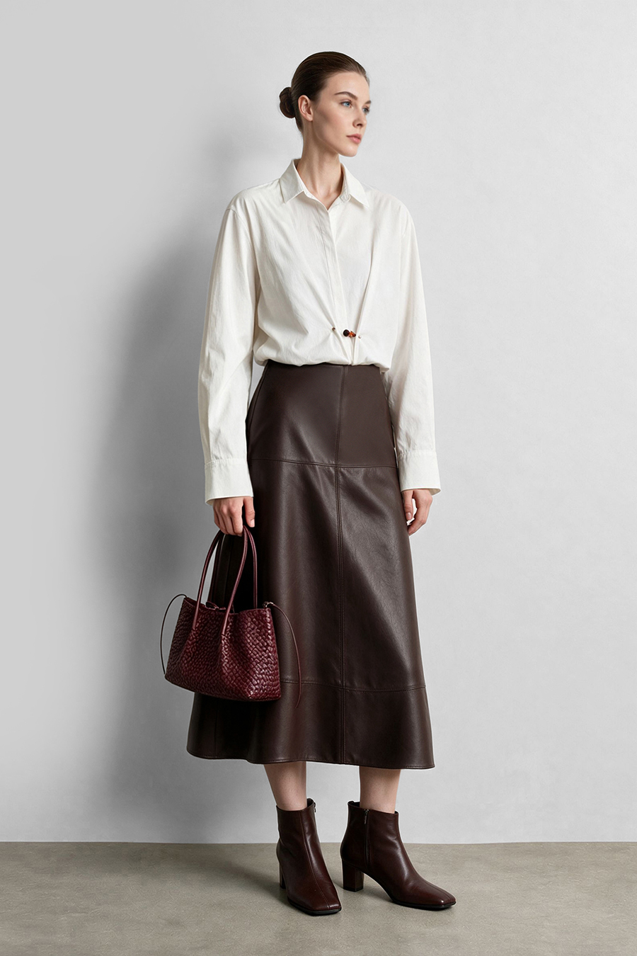 Faux Leather Skirt | AMII