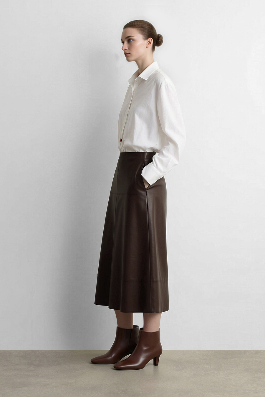 Faux Leather Skirt | AMII
