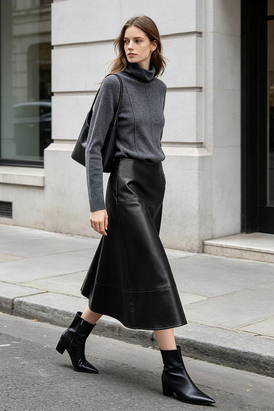 Faux Leather Skirt | AMII