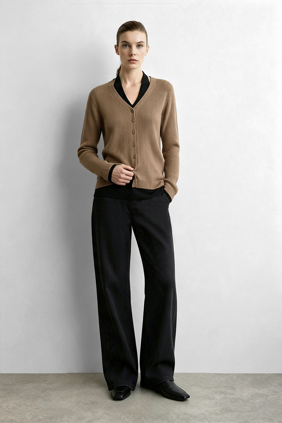 Faux‑Two‑Piece Cardigan|AMII