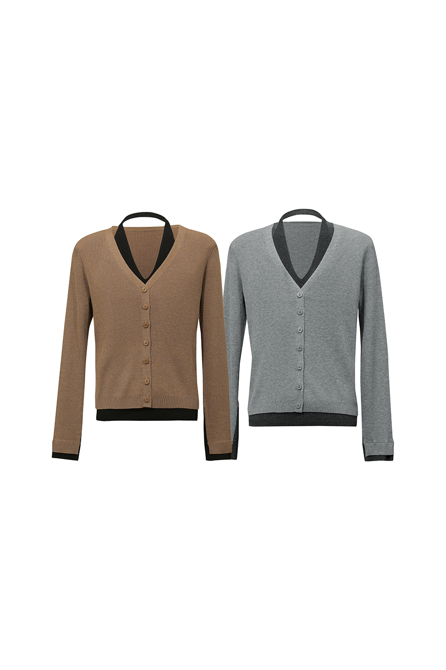 Faux‑Two‑Piece Cardigan|AMII