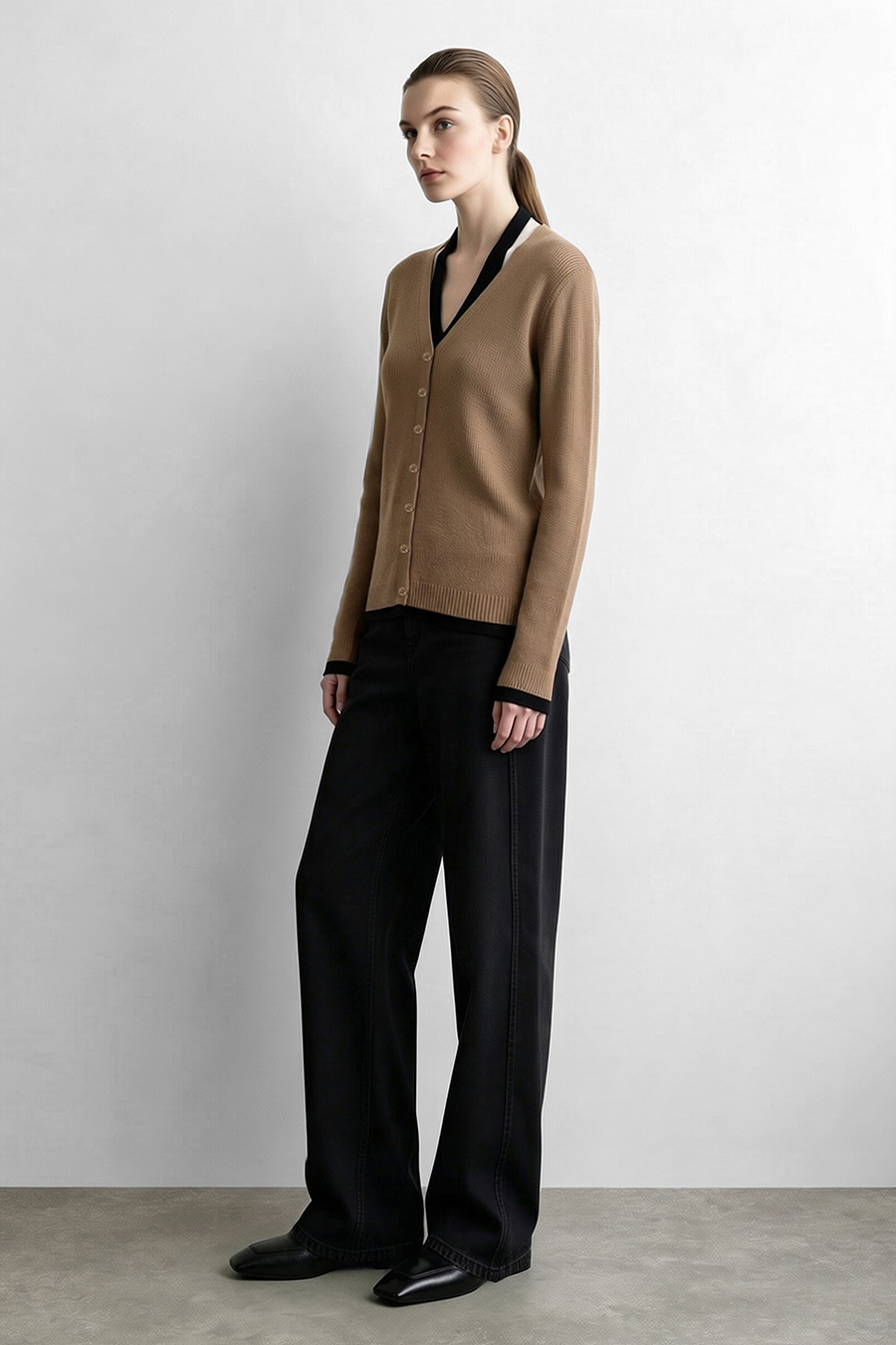 Faux‑Two‑Piece Cardigan|AMII