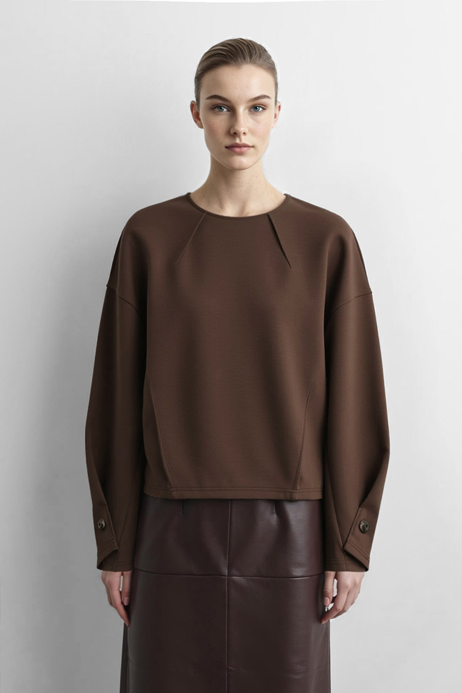 Cocoon Shape Air Layer Sweatshirt | AMII